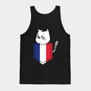 Patriotic Pocket Pussy - Cat Lover -  French Patriot Tank Top